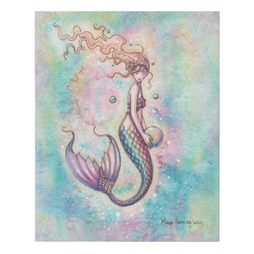 Rainbow Mermaid Fantasy Art by Molly Harrison Faux Canvas Print
