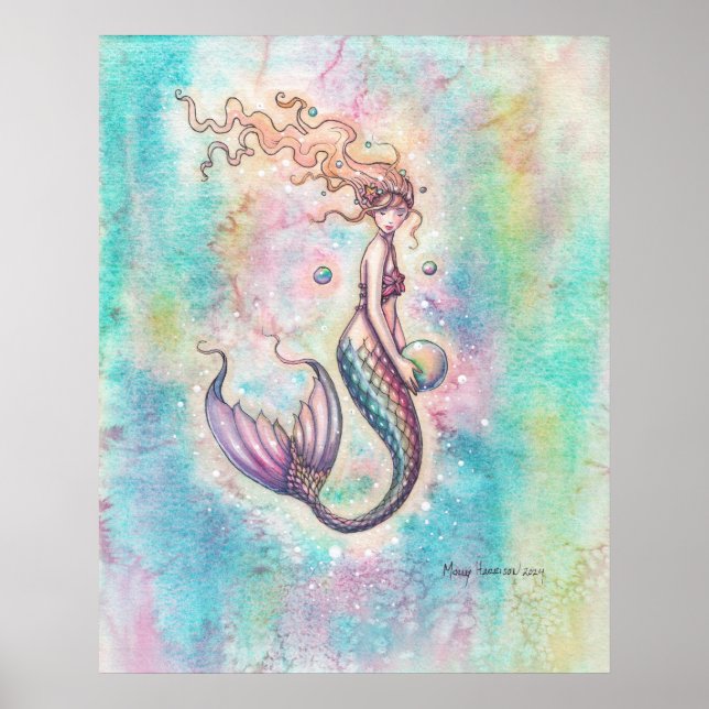 Rainbow Mermaid Fantasy Art Poster (Front)