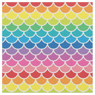 Rainbow Mermaid Fish Scales Fabric