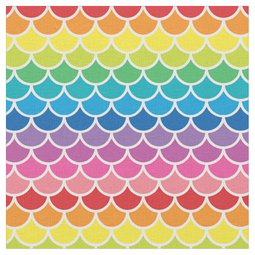 Rainbow Mermaid Fish Scales Fabric