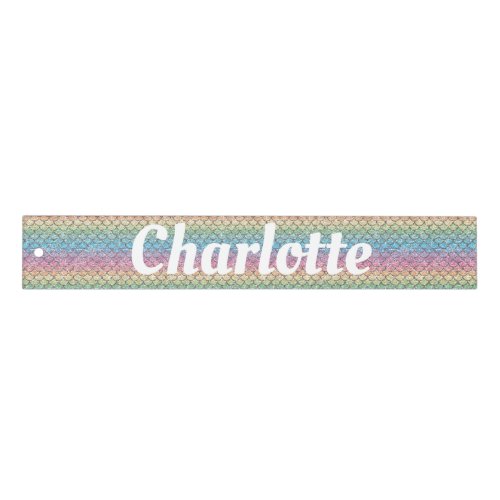 Rainbow Mermaid Glitter Scales  Monogram Ruler