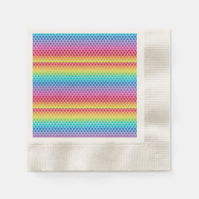 Rainbow Mermaid Paper Napkin (Front)