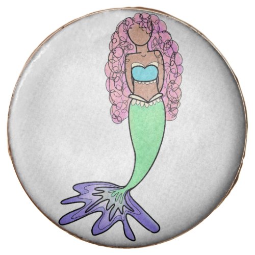 rainbow mermaid pink blue purple green black curly chocolate covered oreo