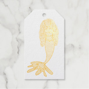 rainbow mermaid pink blue purple green black curly foil gift tags