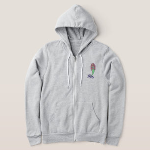 rainbow mermaid pink blue purple green black curly hoodie