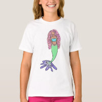 rainbow mermaid pink blue purple green black curly