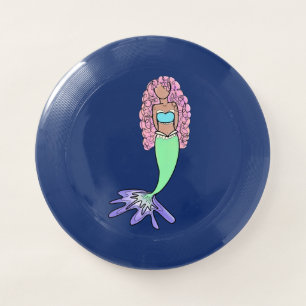 rainbow mermaid pink blue purple green black curly Wham-O frisbee
