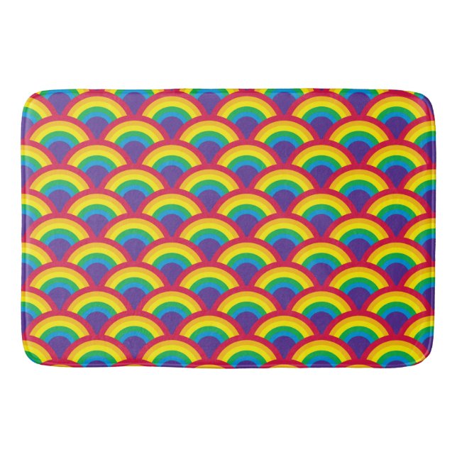 Rainbow Mermaid Scale Bath Mat (Front)