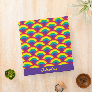 Rainbow Mermaid Scale Custom Name 3 Ring Binder