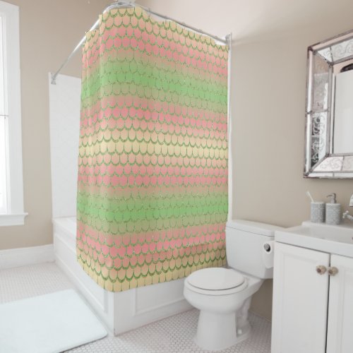 Rainbow mermaid scale design shower curtain