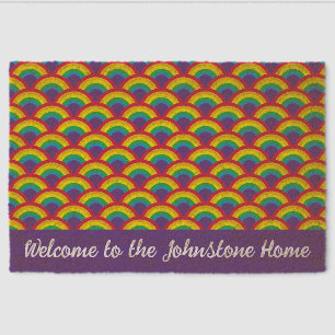 Rainbow Mermaid Scale Fiber Doormat