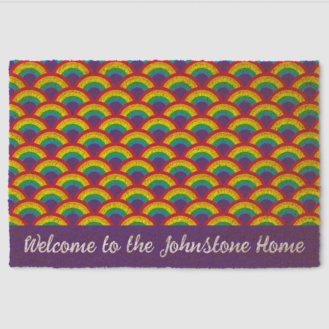 Rainbow Mermaid Scale Fiber Doormat (Front)