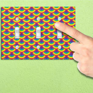 Rainbow Mermaid Scale Light Switch Cover
