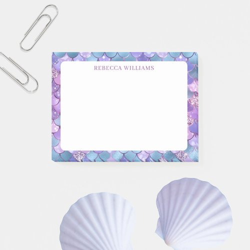 Rainbow Mermaid Scale Pattern Name Template Post_it Notes