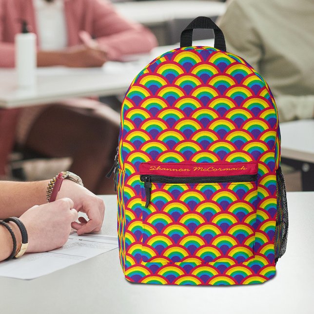 Rainbow Mermaid Scale Socks Printed Backpack (Creator Uploaded)