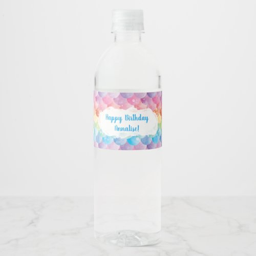 Rainbow Mermaid Water Bottle Labels