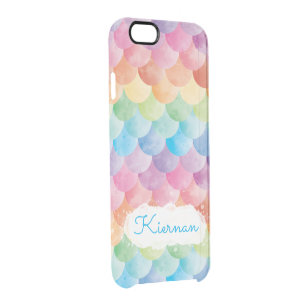 Rainbow Mermaid Watercolor Clear Phone Case