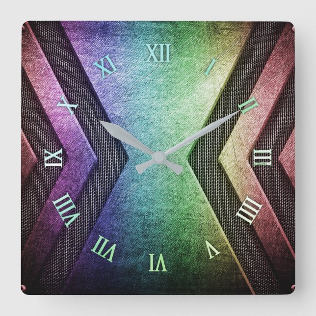 Rainbow Metal design wall clock (Front)