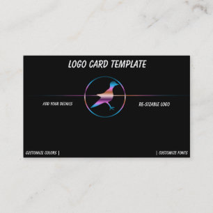 Rainbow Metallic Bird Logo Business Card