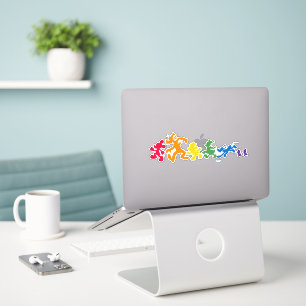 Rainbow Mickey and Friends Silhouette Sticker