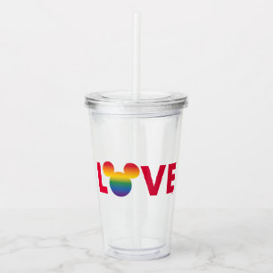 Rainbow Mickey Icon LOVE Acrylic Tumbler