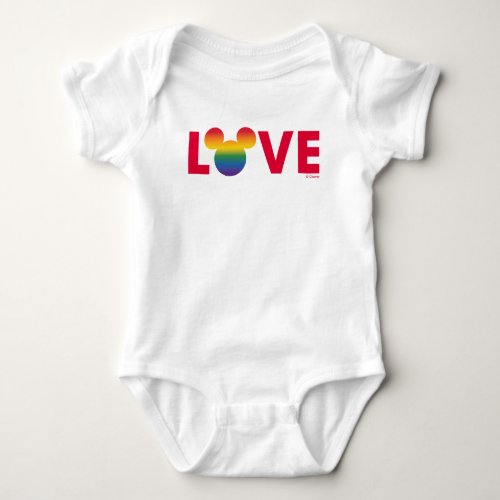 Rainbow Mickey Icon LOVE Baby Bodysuit