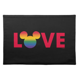 Rainbow Mickey Icon LOVE Cloth Placemat