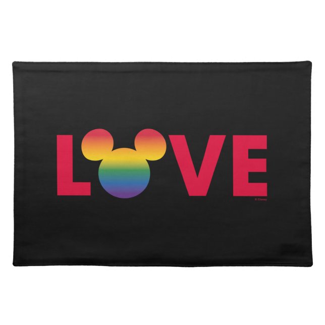 Rainbow Mickey Icon LOVE Cloth Placemat (Front)