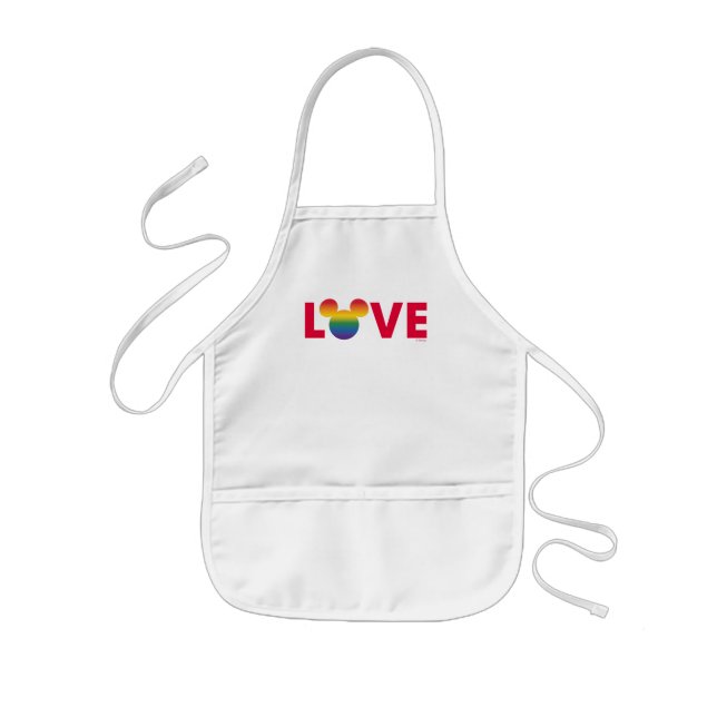 Rainbow Mickey Icon LOVE Kids' Apron (Front)