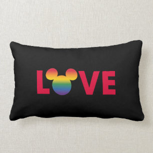 Rainbow Mickey Icon LOVE Lumbar Pillow