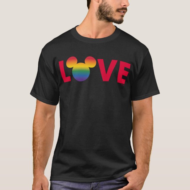 Rainbow Mickey Icon LOVE T-Shirt (Front)