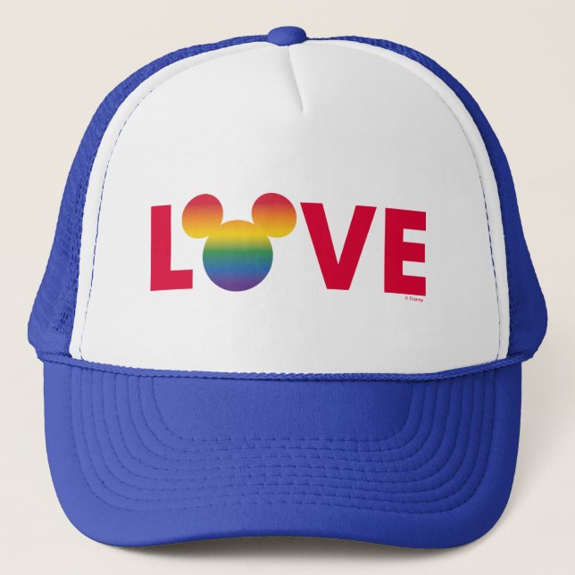 Rainbow Mickey Icon LOVE Trucker Hat (Front)