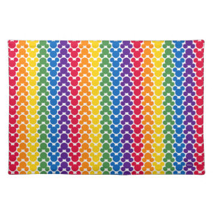 Rainbow Mickey Icon Pattern Cloth Placemat