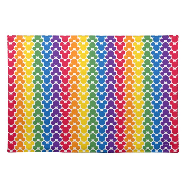 Rainbow Mickey Icon Pattern Cloth Placemat (Front)