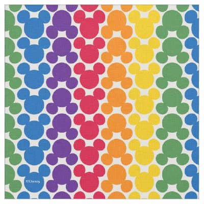 Rainbow Mickey Icon Pattern Fabric
