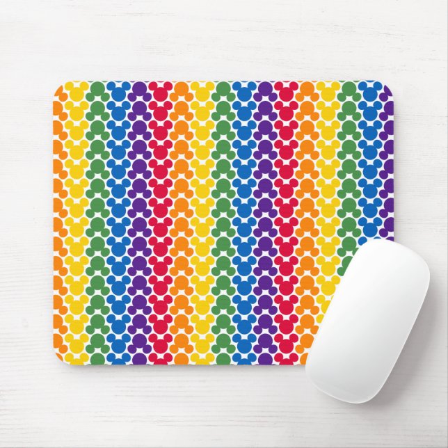 Rainbow Mickey Icon Pattern Mouse Pad (With Mouse)