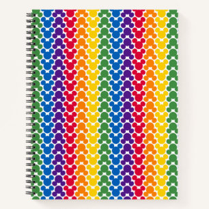 Rainbow Mickey Icon Pattern Notebook