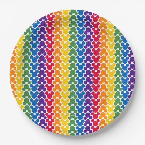 Rainbow Mickey Icon Pattern Paper Plates