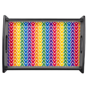 Rainbow Mickey Icon Pattern Serving Tray
