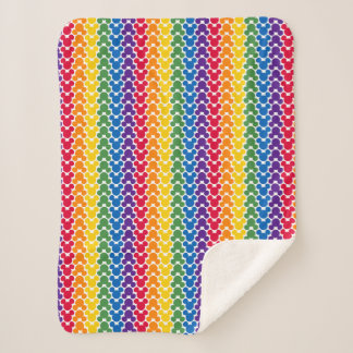 Rainbow Mickey Icon Pattern Sherpa Blanket