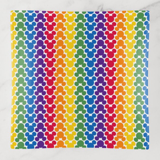 Rainbow Mickey Icon Pattern Trinket Tray (Front)