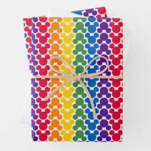 Rainbow Mickey Icon Pattern Wrapping Paper Sheets