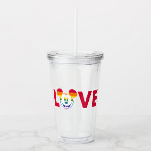 Rainbow Mickey LOVE Acrylic Tumbler