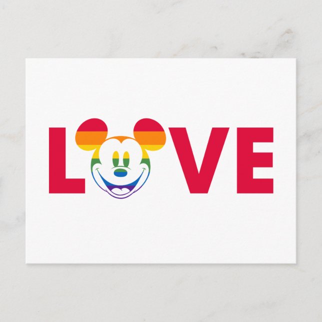 Rainbow Mickey LOVE Postcard (Front)