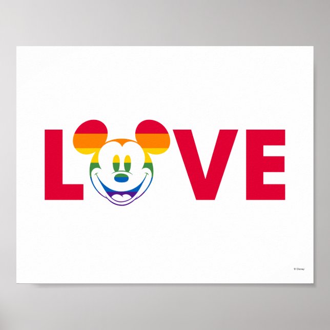 Rainbow Mickey LOVE Poster (Front)