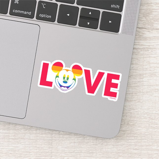 Rainbow Mickey LOVE Sticker (Detail)