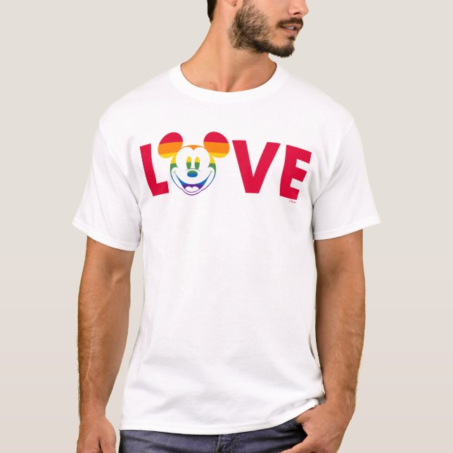 Rainbow Mickey LOVE T-Shirt (Front)