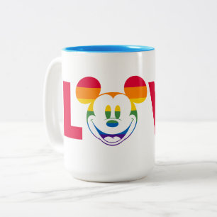 Rainbow Mickey LOVE Two-Tone Coffee Mug