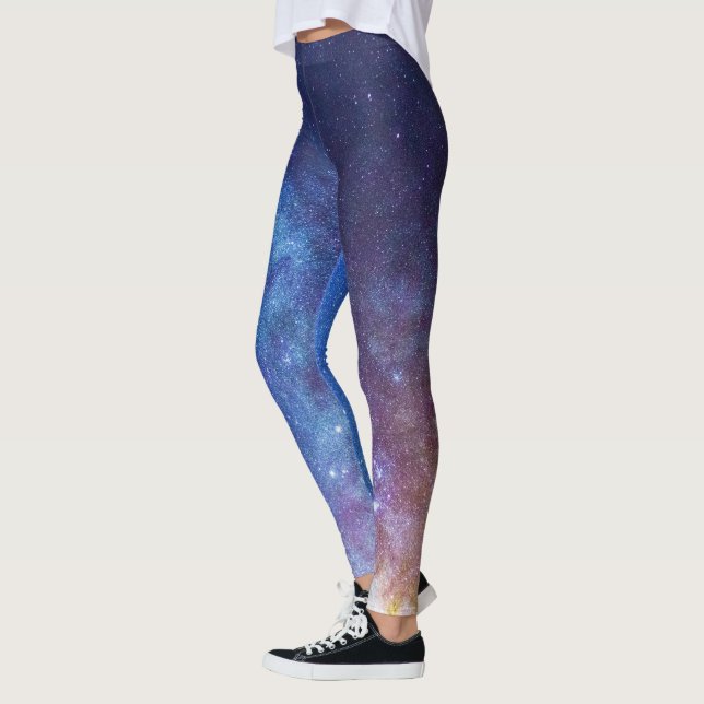 Rainbow Milky Way Galaxy Deep Space Leggings (Left)