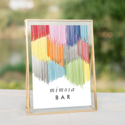 Rainbow Mimosa Bar Fringe Bachelorette Table Sign